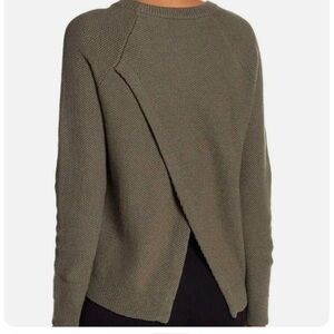 Madewell Province Sweater Olive Green Cross Open Back